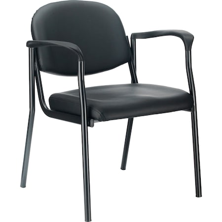 Interion By Global Industrial Guest/ Side Chair, 26-1/2 in W 24-3/4 in L 32-1/4 in H 516129BK-AM
